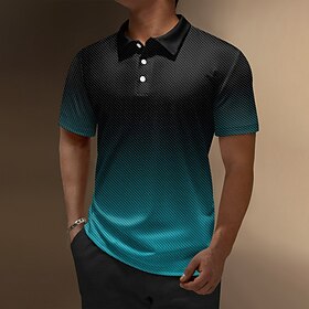 Graphic Color Block Men's Casual Print Polo Shirt Polo Set Daily Wear Vacation Weekend Polyester Taffeta Short Sleeve Turndown Polo Shirts