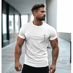 Nero Bianco Maglietta T-shirt Per Uomo Grafico 100% Cotone Camicia Di Tendenza Classico Camicia Manica Corta Maglietta Comoda Strada Da Mar