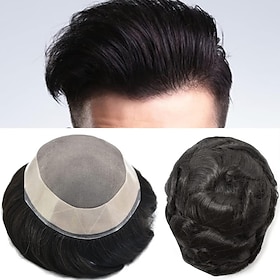 6 Inches Men's Capillary Prosthesis Durable Human Hair Mono Toupee Wig For Men 5X7 5X8 6X8 6X9 7X9 8X10