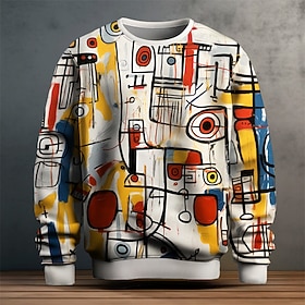 Men's Graffiti Sweatshirts Sweatshirt Pullover Long Sleeve Sweatshirt Crew Neck…