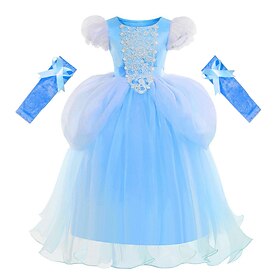 Princess Cinderella Fairytale Dress Flower Girl Dress Tulle Dresses Cute Movie Cosplay for Girls' Kid's Children's Day Wedding Wedding Guest