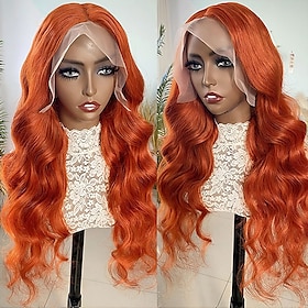 13x4 Body Wave Orange Ginger Lace Front Wigs Human Hair For Women 13x4 Hd Glueless Lace Frontal Wig Human Hair Wig