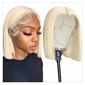 613 Honey Blonde Color Straight Bob Wig Short Bob Wig 13x4x1 Lace Front Human Hair Wigs T Lace Frontal Wigs