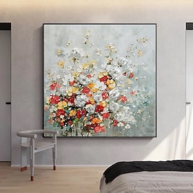 Mintura Handgefertigte Blumen-Ölgemälde Auf Leinwand, Wandkunst, Dekoration, Modernes Abstraktes Landschaftsbild Für Heimdekoration, Geroll