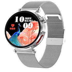 Imosi ECG PPG Damen-Smartwatch, 1,27 Zoll, Voller Touchscreen, Bluetooth-Anruf, Temperaturüberwachung, Schrittzähler, Kompatibel Mit Androi