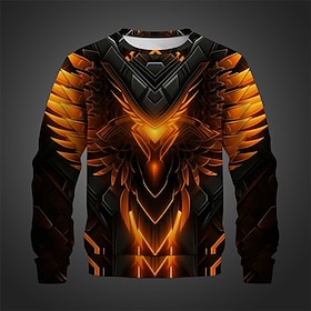 Graphic Rüstung Herren Modisch 3D-Druck Pullover Sweatshirt Festtage Urlaub Ausgehen Sweatshirts Hellgrün Rote Langarm Rundhalsausschnitt B