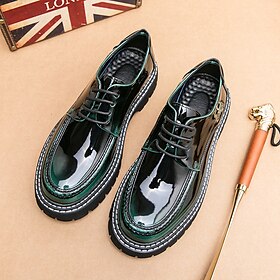 Men's Oxfords Formal Shoes Platform Sneakers Platform Loafers Vintage Classic Casual Wedding Daily PU Height Increasing Comfortable Slip Resistant Lace-up Blac