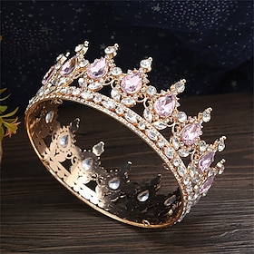 Baroque Round Crown Alloy Headwear Internet Celebrity Birthday Crown Eighteen Year Old Adult Gift Crown Queen