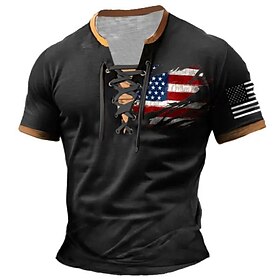 american us flag patriot menn casual 3d print t-skjorte t-skjorte casual daglig gå ut t-skjorte svart kortermet krage skjorte sommerklær klær s m l xl 2xl 3xl