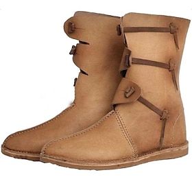 Retro Vintage Medieval Renaissance Shoes Flat Jazz Boots Pirate Knight Ritter Men's Unisex Halloween Event / Party Masquerade Shoes Fancy Medieval Boots