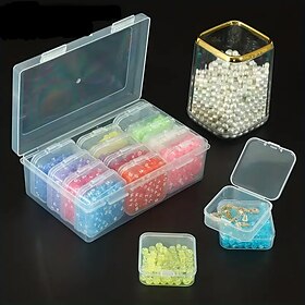 12 stk liten firkantet oppbevaringsboks - avtakbar, gjennomsiktig pilleboks for smykker og håndverksutstyr