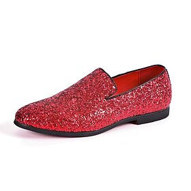 Men's Loafers  Slip-Ons Sequins Dress Shoes Walking Business British Gentleman Wedding Office  Career Party  Evening Synthetic leather Comfortable Slip Resista