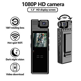 l9 bærbar wifi mini hd 1080p rettshåndhevelsesinstrument 180 roterende linse nattsyn video dv bevegelseskamera