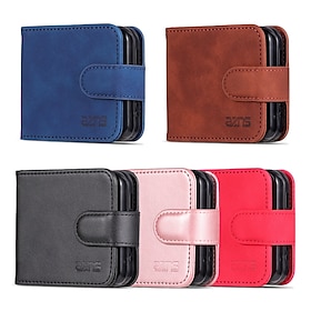 Phone Case For Samsung Galaxy Z Flip 7 Z Flip 6 Z Flip 5 Z Flip 4 Z Flip 3 Flip Cover Full Body Protective Card Slot Shockproof Retro PC PU Leather