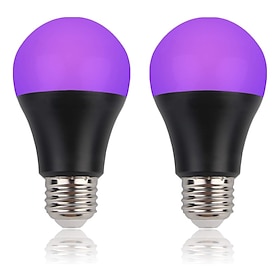 UV LED Black Lights Bulb 9W E27 LED Black Bulb UV Grade 395nm UV Party Body Paint Disco Party Fluorescent Bubble Luminous Party Bedroom UV Light Fluorescent Po