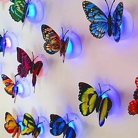 10 stk 3d nattlys fargeskiftende søt sommerfugl led nattlys, egnet for soverom, bad, toalett, trapper, kjøkken, gang, kompakt nattlys, varm hvit