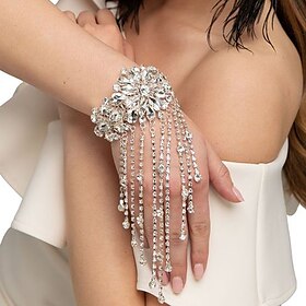 Women's Tennis Bracelet Tassel Fringe Flower Precious Fashion Luxury Rhinestone Bracelet Jewelry Silver / Gold For Gift Engagement Prom