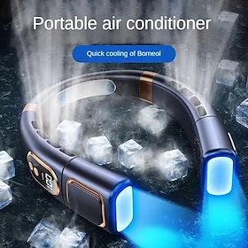 oppladbar, bærbar nakkevifte - bærbar 5-trinns stille kjøling med lang batterilevetid usb-drevet berøringskontroll for sport reise