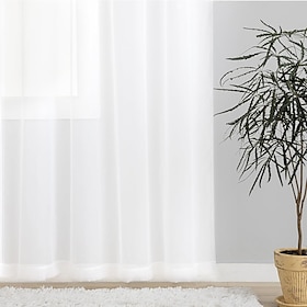 hvite rene gardiner lange 1 panel stang lomme vindu behandling for stue soverom spisestue