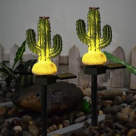 solar plen lys kaktus plante formet hage lys utendørs vanntett harpiks dekor villa gårdsplass uteplass park sti landskap dekorasjon 1 stk
