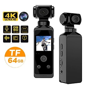 ultra hd lomme action kamera 270 roterbar vlog wifi mini sports cam vanntett etui hjelm reise sykkel driver opptaker