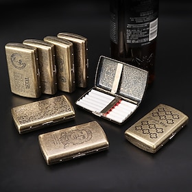 Vintage Style Metal Cigarette Case, Multiple Designs, Unique Creative Holder(Can Accommodate 12 Cigarettes)