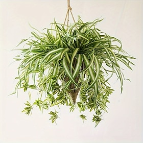 1 stk 60 cm store kunstige hengende planter, falske edderkoppplanter for hjemmeinnredning, falske grøntområder for hjemmehagekontor bryllupsdekorasjon