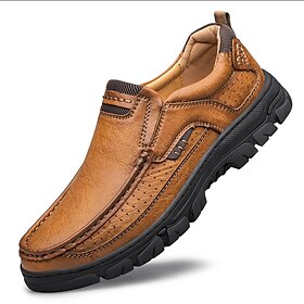 Men's Casual Slip-On Loafers  Lightweight Breathable Walking Shoes with Non-Slip Sole, Comfortable Leather Design