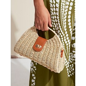 Women's Boho Chic Woven Crossbody Bag with Adjustable Strap: Versatile for Everyday Use