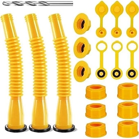Gas Can Spout Replacement Gas Can Nozzle Spout Length is 10.2 in, Easier to use Suitable for most 1/2/5/10 gal oil cans With Gas Can Vent Caps, Thick rubber pa