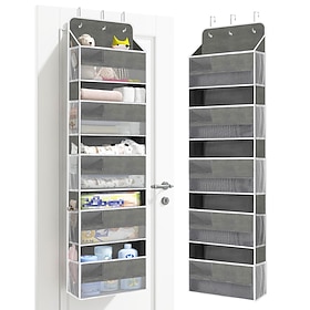 5-Shelf Over-the-Door Storage Organizer -Back to School Space-Saving Hanging Design with 10 Extra-Large Capacity Pockets - Perfect for Bedroom Bathroom Food Pa