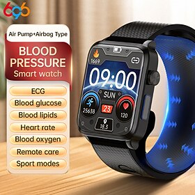 696 P300 Air Pump Blood Glucose Watch Smart Watch 1.83 inch Bluetooth Pedometer Call Reminder Sleep Tracker Compatible with Android iOS Men Hands-Free Calls Me