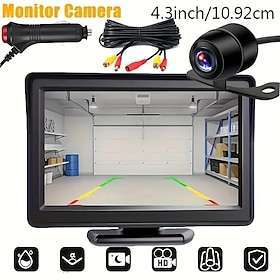 Caméra de recul led pour voiture, étanche, hd, écran hd 4.3 pouces, moniteur lcd, ensemble complet, système de stationnement pour pick-up van rv