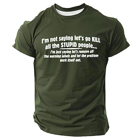 Men's Sarcastic Graphic T-Shirt: 'Remove Warning Labels, Let Problem Work Itself Out' Dark Humor Short Sleeve Tee