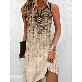 Robe Mini Femme Robe Petite Robe T-Shirt Robe Tee Robe de Plage Robe Été Vintage Ethnique Tribale Extérieure Vacances Décontractée Coupe Régulière Fleurie Trib