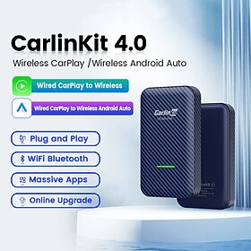 CarlinKit 4.0 CPC200-CP2A Wireless CarPlay Android Auto Adapter Compatible Built-in Wired Carplay Car Plug Play, Available for Android Phones and iPhones