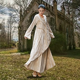 Retro Vintage Medieval Dress Solid Color Fancy Dress Women's Masquerade Party / Evening Adults' Dress