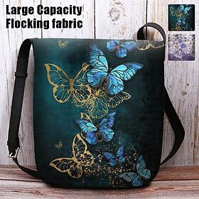 Women's Butterfly Print Crossbody Bag - Artistic Design with Adjustable Strap for Casual and Everyday Use