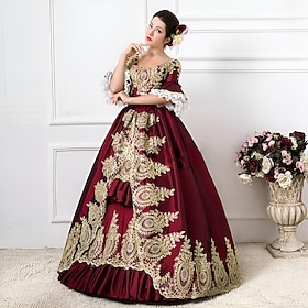 Rococo Victorian 18th Century Floor Length Long Length Dress Party Costume Masquerade Plus Size Normal Customized Floral Ball Gown Fancy Dress Women's Royal Pr