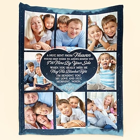 Customized Blanket Personalized Gifts Celestial Embraces Custom Photo Blanket to Preserve Your Precious Memories