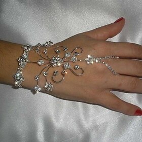 Women's Tennis Bracelet Ring Bracelet / Slave bracelet Classic Butterfly Precious Fashion Luxury Rhinestone Bracelet Jewelry Silver / Gold For Gift Daily Engag
