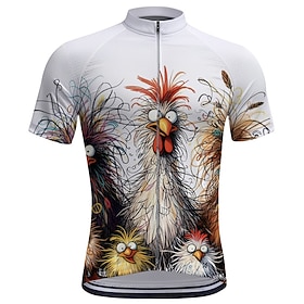 Homme Maillot de cyclisme Animal Manche Courte Cyclisme T-shirt Top avec 3 poches arrière VTT Vélo tout terrain Cyclisme sur route Séchage Rapide Fermeture Écl