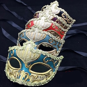 Carnival 2026 Venetian Carnival Mask Venetian Mask Masquerade Mask Party / Evening Classic Timeless Half Face Sculpture Adults' Women's Female Carnival Masque