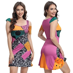The Nightmare Before Christmas Sally Jack Skellington Dress Cosplay Movie Cosplay for Women's Adults' Christmas Carnival Masquerade Party / Evening