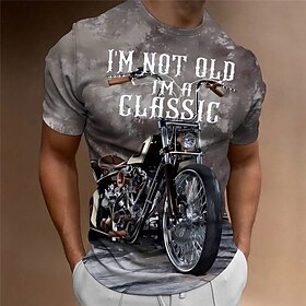 Men's Graphic Motorcycle T Shirt Motorcycle T Shirt Short Sleeve T shirt 3D Print Crew Neck Shirt Vintage Fashion Designer Daily Outdoor Sports 2 3 5 Spring S