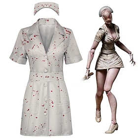 Nurse Halloween Cosplay Costume Silent Hill Scary Costume Adults' Women's Carnival Masquerade Party / Evening Easy Halloween Costumes Dress Up