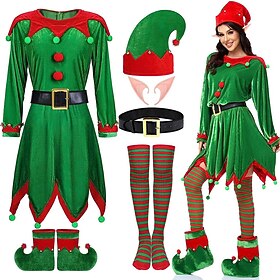 Fancy Christmas Dress Santa Suits Cosplay Costumes Elf Christmas for Men's Women's Boys' Girls' Kid's Adults' Christmas New Year Christmas Eve Christmas New Ye
