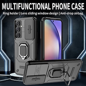 Phone Case For Samsung Galaxy S25 S24 S24 FE S23 Ultra Plus A55 5G A35 5G A25 A15 A14 A34 Back Cover Ring Holder Shockproof Retro TPU PC Metal