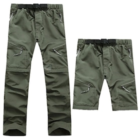 Men's Combat Pants Cargo Pants Convertible Zip Off Pants Hiking Pants Trousers Military Outdoor Regular Fit Quick Dry Breathable Pants / Trousers Black Army Gr