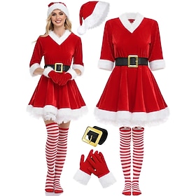 Outfits Fancy Christmas Dress Santa Suits Cosplay Costumes Santa Claus Mrs. Claus Christmas for Women's Adults' Christmas New Year Christmas Eve Christmas New